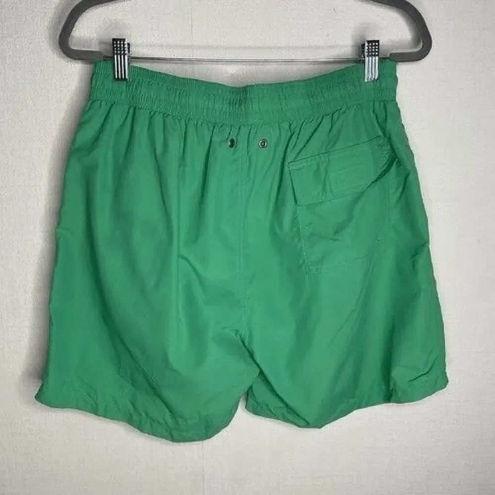 VTG Polo Ralph Lauren Mesh Lined Summer Beach Swim Trunk Shorts Men Size L Green